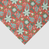 Kerst Rode Bloemen Vakantie Tissuepapier (Detail)