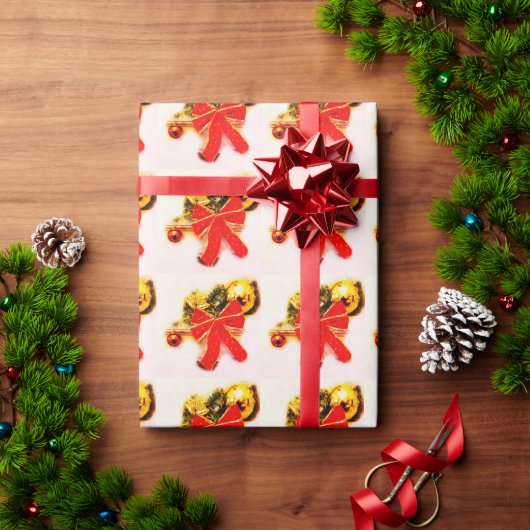 Kerst rode bogen cadeaupapier (Feestdagen Geschenken)