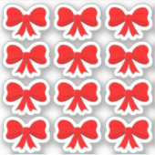 Kerst Rode Bogen Kerstversiering X-mas Lint Sticker (Voorkant)