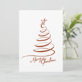 Kerst Rode Boom Lijn Kunst Minimalistisch Feestdagenkaart (Staand voorkant)