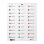 Kerst Rode Bow Krans Blauwe Joy Adres Label (Full Sheet)