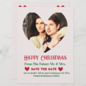 Kerst Rode bruiloft Save the Date Vakantie Kaart (Voorkant / Achterkant)