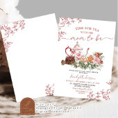 Kerst Rode Chinoiserie Tea Party Baby shower Kaart