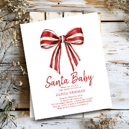 Kerst Rode Coquette Bow Baby shower Uitnodiging