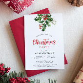 Kerst Rode Corporate Vakantie Party Uitnodiging