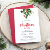 Kerst Rode Corporate Vakantie Party Uitnodiging