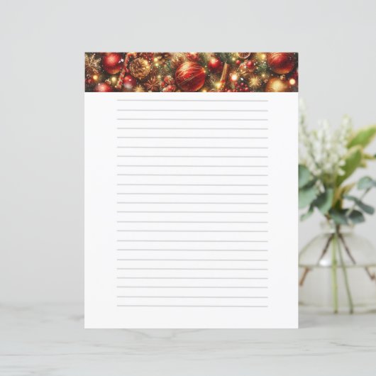  Kerst Rode Decor Stationery (Staand voorkant)