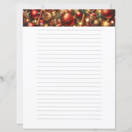  Kerst Rode Decor Stationery (Voorkant)