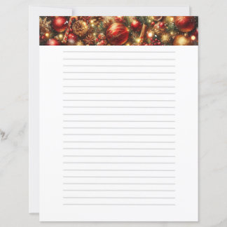 Kerst Rode Decor Stationery