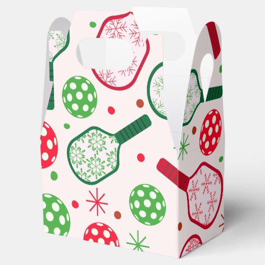 Kerst rode en groene pickleball peddels bedankdoosjes (Geopend)