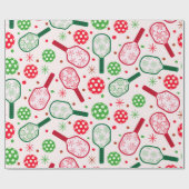 Kerst rode en groene pickleball peddels cadeaupapier (Vlak)