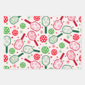 Kerst rode en groene pickleball peddels inpakpapier vel (Voorkant 3)