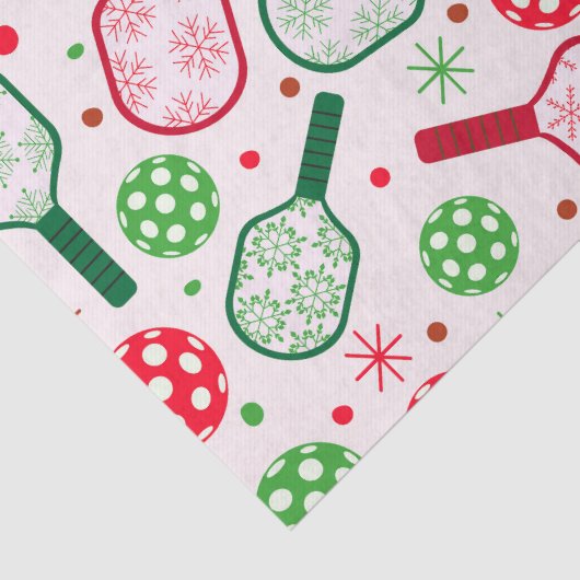 Kerst rode en groene pickleball peddels tissuepapier (Detail)