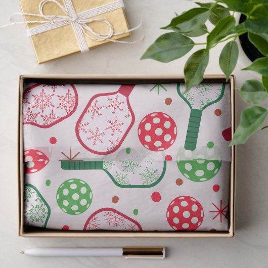 Kerst rode en groene pickleball peddels tissuepapier (Geschenk)