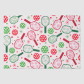 Kerst rode en groene pickleball peddels tissuepapier (Voorkant)