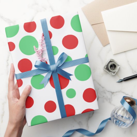 Kerst rode en groene stippen cadeaupapier (Geschenken)
