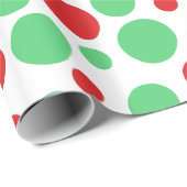 Kerst rode en groene stippen cadeaupapier (Rol Hoek)