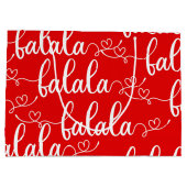 Kerst Rode FaLaLaLa Gift Bag Groot Cadeauzakje (Achterkant)