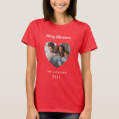 Kerst rode familie foto hartnaam t-shirt (Voorkant)