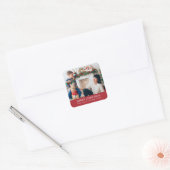 Kerst Rode Foto Sticker (Envelop)