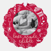 Kerst Rode Foto Vakantie Bakken Ornament Kaart (Voorkant)