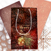 Kerst Rode Gift Bag met Sneeuwvlokken Medium Cadeauzakje