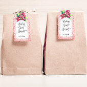 Kerst Rode Glitter Poinsettia Bakgeesten Cadeaulabel