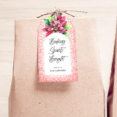 Kerst Rode Glitter Poinsettia Bakgeesten Cadeaulabel