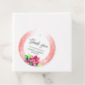 Kerst Rode Glitter Poinsettia Dank u bruiloft Bedankjes Labels (In situ)