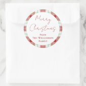 Kerst Rode Groene Bessen Groene Familie Ronde Sticker (Tas)