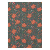 Kerst  Rode Groene Bessen Poinsettia Tafelkleed (Voorkant)