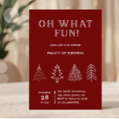 Kerst Rode Hand getrokken Verjaardag Kaart