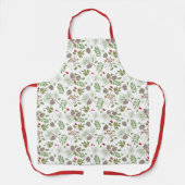 Kerst Rode Holly Berry Pattern Keuken Schort (Voorkant)