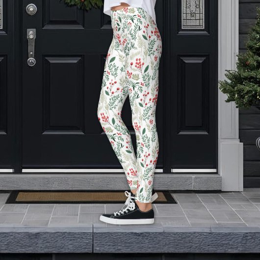 Kerst Rode Hulst Bessen Leggings
