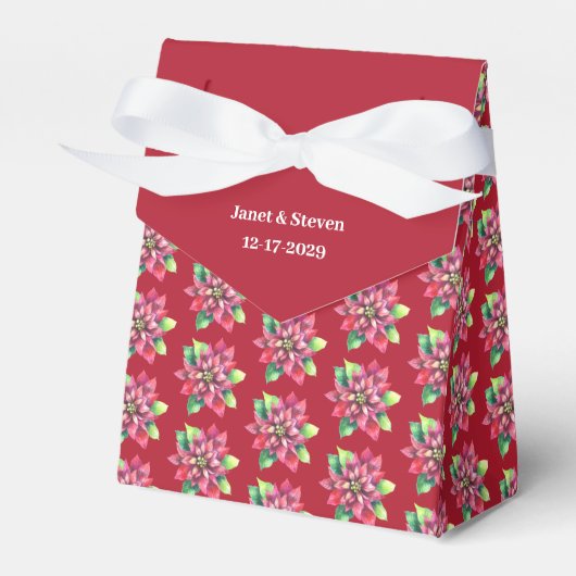 Kerst Rode Huwelijk cadeau doos Bedankdoosjes (Voorkant Zijde)