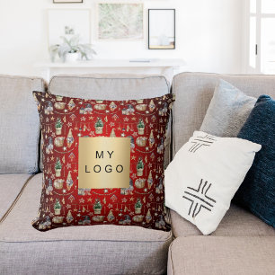 Kerst rode kabouters boerderij bedrijf logo kussen