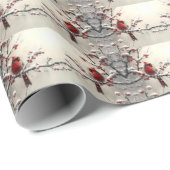 Kerst rode kardinaal inpakpapier (Rol Hoek)