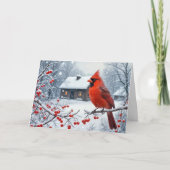 Kerst rode kardinaal op Berry Branch Kaart (Voorkant)