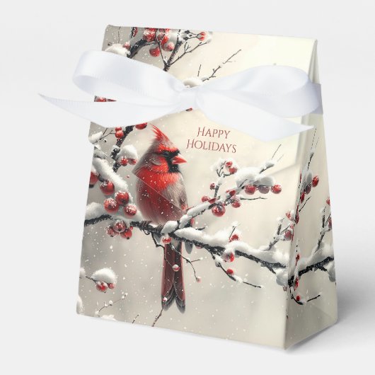 Kerst Rode Kardinaal Vakantie Cadeaudoos Bedankdoosjes (Voorkant Zijde)