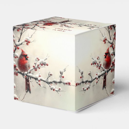 Kerst Rode Kardinaal Vakantie Cadeaudoos Bedankdoosjes (Achterkant)