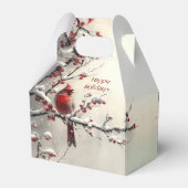 Kerst Rode Kardinaal Vakantie Cadeaudoos Bedankdoosjes (Achterkant)