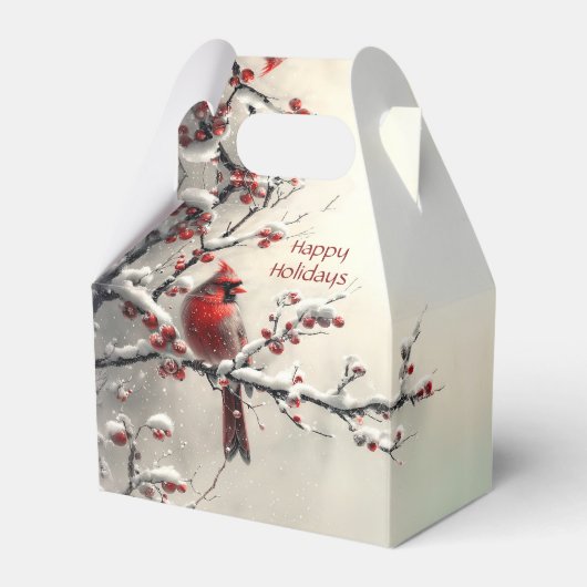 Kerst Rode Kardinaal Vakantie Cadeaudoos Bedankdoosjes (Voorkant Zijde)