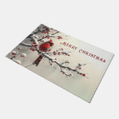 Kerst Rode Kardinaal Vakantie Deurmat (Schuin)