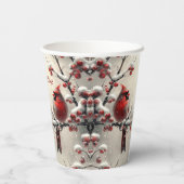 Kerst Rode Kardinaal Vakantie Papieren Bekers (Achterkant)