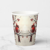 Kerst Rode Kardinaal Vakantie Papieren Bekers (Rechts)
