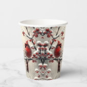 Kerst Rode Kardinaal Vakantie Papieren Bekers (Voorkant)