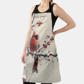 Kerst Rode Kardinaal Vakantie Schort (Insitu)