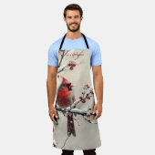 Kerst Rode Kardinaal Vakantie Schort (Gedragen)