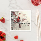 Kerst Rode Kardinaal Vakantie servet (Insitu)