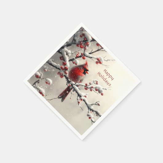 Kerst Rode Kardinaal Vakantie servet (Hoek)